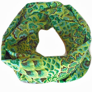 Infinity Scarf green cotton voile
