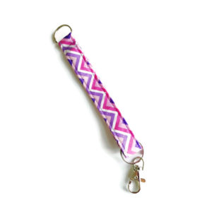 wrist keychain chevron stripes-pink and purple