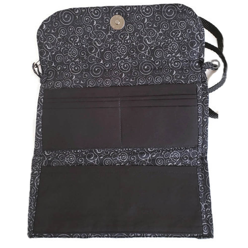 Black Convertible Crossbody Bag-Wallet Organizer